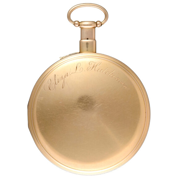 Large French cylinder in a gold open face case circa 1830 Large French cylinder in a gold open face case circa 1830