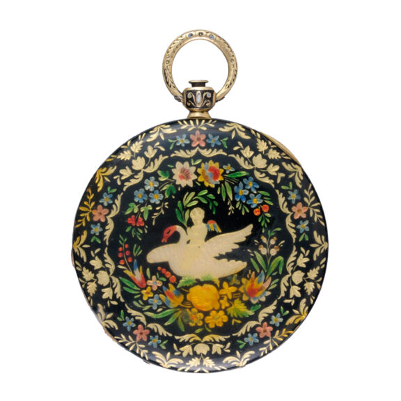 French cylinder in gold and enamel hunter case Circa 1835