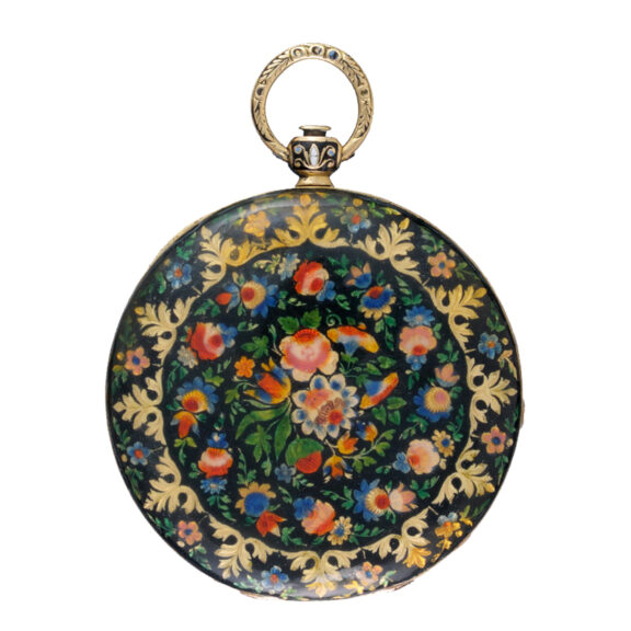 French cylinder in gold and enamel hunter case Circa 1835 French cylinder in gold and enamel hunter case Circa 1835