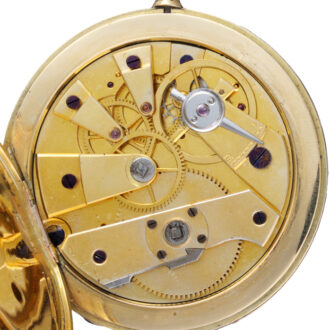 French cylinder in gold and enamel hunter case Circa 1835