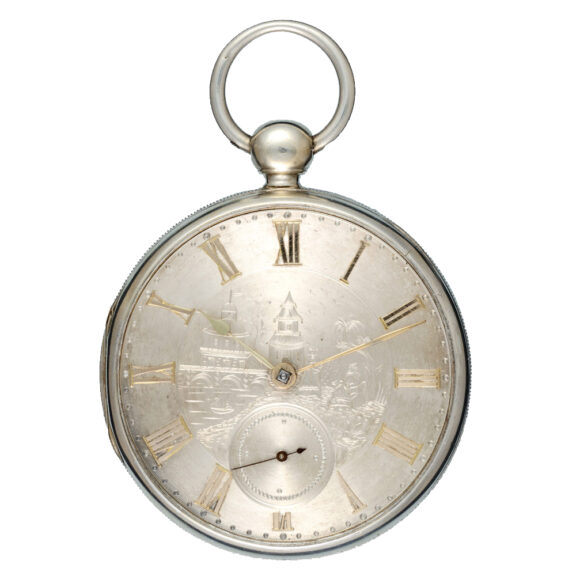 An English fusee lever in silver open face case 1837 An English fusee lever in silver open face case 1837