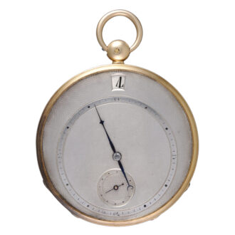 Slim French gold cylinder watch with digital hours Circa 1840