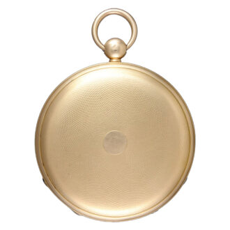 Slim French gold cylinder watch with digital hours Circa 1840