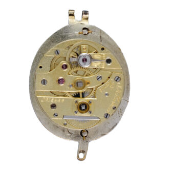 Oval rock crystal, gold and enamel pendant watch Circa 1840