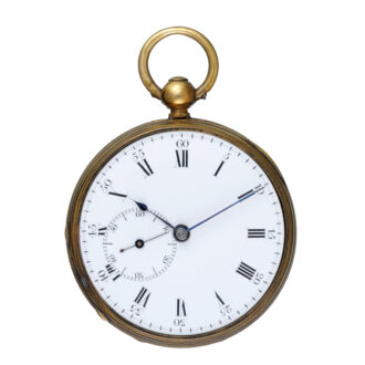 English gilt metal open faced lever pocket watch Circa 1840