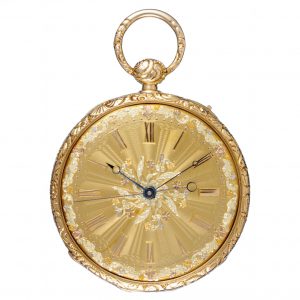 Gold French lever with three colour gold dial Circa 1840
