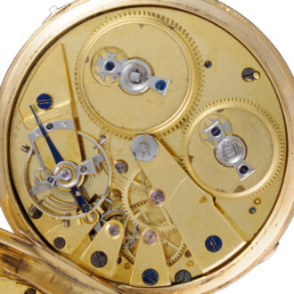 Gold French lever with three colour gold dial Circa 1840 Gold French lever with three colour gold dial Circa 1840