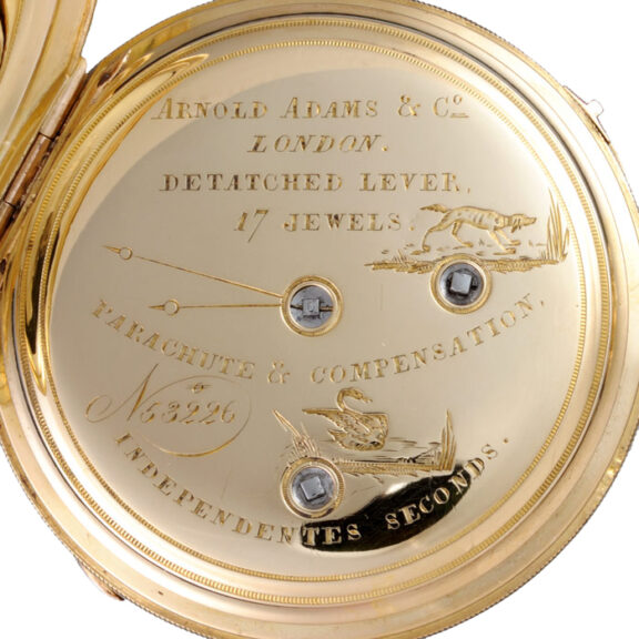 Gold French lever with three colour gold dial Circa 1840 Gold French lever with three colour gold dial Circa 1840