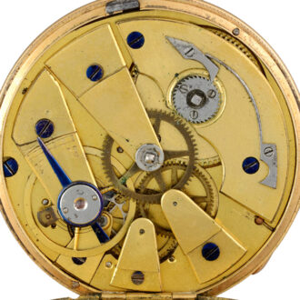 French cylinder by Leroy in gold open face case Circa 1840 French cylinder by Leroy in gold open face case Circa 1840