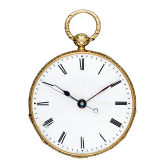 Swiss 18K gold centre seconds cylinder watch Circa 1840
