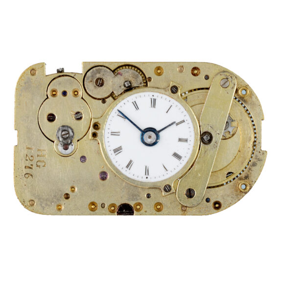 A rare combination in diamond set gold, enamel case Circa 1840 A rare combination in diamond set gold, enamel case Circa 1840
