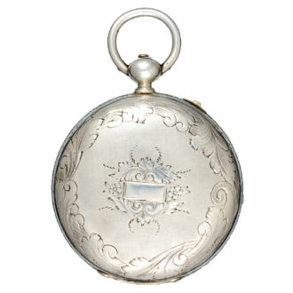 Large, silver duplex with dual time dials and a compass Circa 1840
