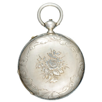 Large, silver duplex with dual time dials and a compass Circa 1840