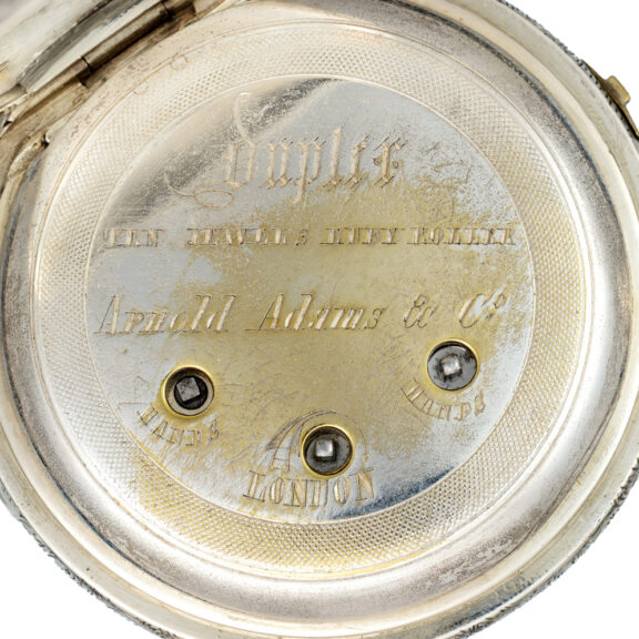 Large, silver duplex with dual time dials and compass Circa 1840 Large, silver duplex with dual time dials and compass Circa 1840