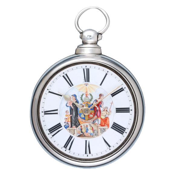 English silver verge watch of the Odd Fellows Society Circa 1841