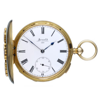 Half quarter repeating, gold lever decorated with heraldic devices Circa 1845