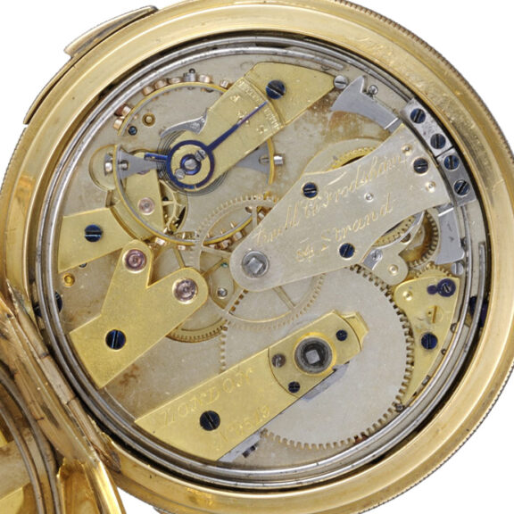 Half quarter repeating, gold lever decorated with heraldic devices Circa 1845 Half quarter repeating, gold lever decorated with heraldic devices Circa 1845
