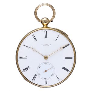 Gold English quarter repeating duplex by Frodsham 1846