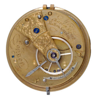 English lever with memorial dial in silver open face case 1848