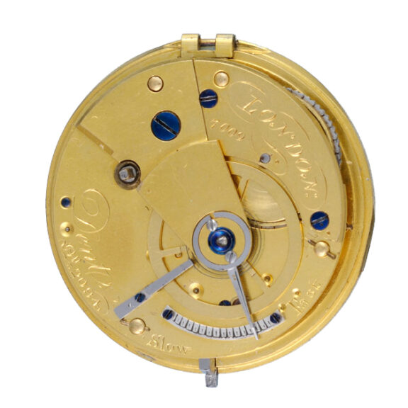 Small English two pin fusee lever in silver open face case 1842 Small English two pin fusee lever in silver open face case 1842