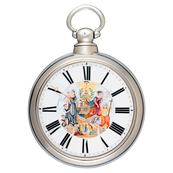 English silver verge watch of the Odd Fellows Society Circa 1843