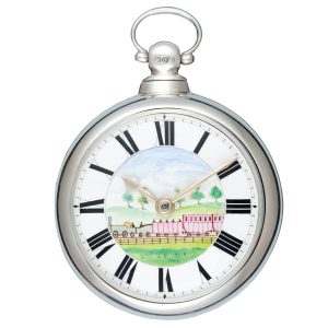 English verge with railway dial in silver pair cases Circa 1848