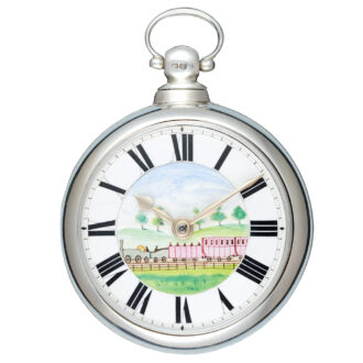 English verge with railway dial in silver pair cases Circa 1848
