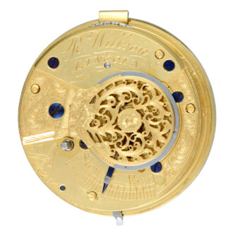 English verge with railway dial in silver pair cases Circa 1848