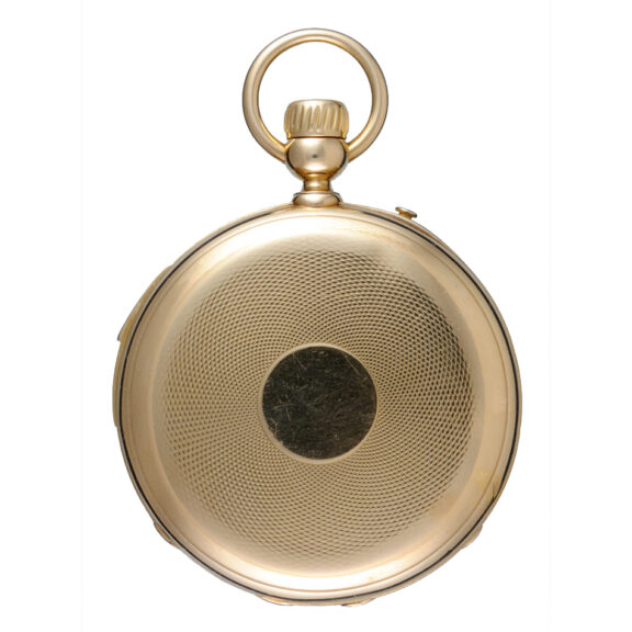 French quarter repeating cylinder in gold open face case Circa 1850 French quarter repeating cylinder in gold open face case Circa 1850