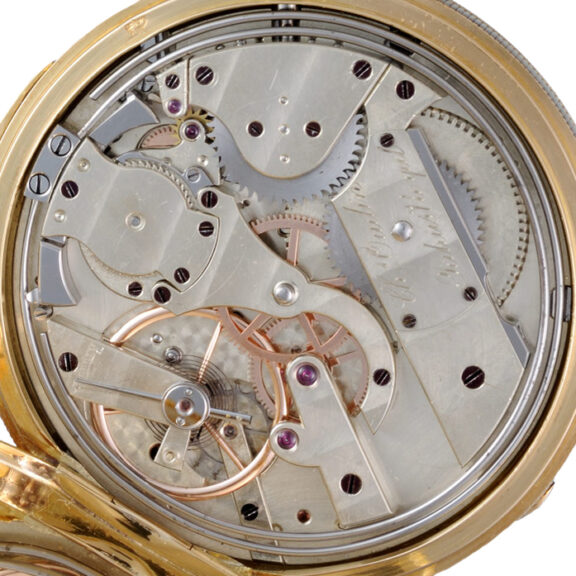 French quarter repeating cylinder in gold open face case Circa 1850 French quarter repeating cylinder in gold open face case Circa 1850