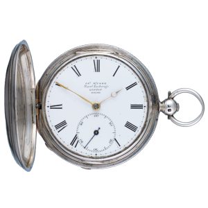 English silver hunting cased lever pocket watch Circa 1853