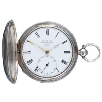 English silver hunting cased lever pocket watch Circa 1853