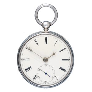 Irish fusee lever in silver open face case Circa 1858