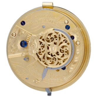English silver farmer's verge with polychrome enamel dial Circa 1858
