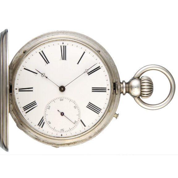 Swiss lever with keyless winding in silver full hunter case Circa 1860