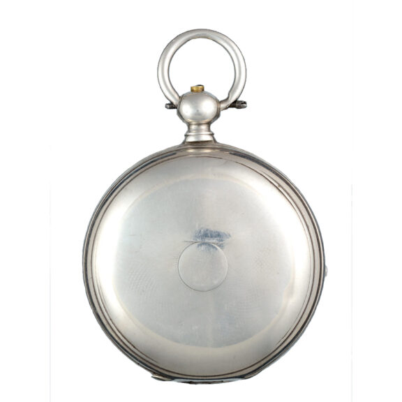 A Swiss calendar lever in silver full hunter case Circa 1860 A Swiss calendar lever in silver full hunter case Circa 1860