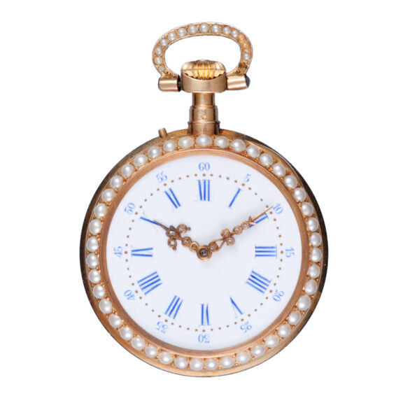 Swiss cylinder in pearl, hardstone cameo set watch Circa 1870 Swiss cylinder in pearl, hardstone cameo set watch Circa 1870