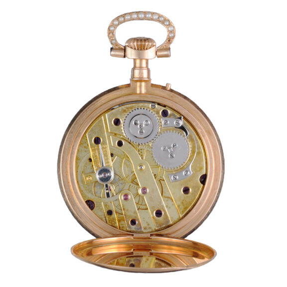Swiss cylinder in pearl, hardstone cameo set watch Circa 1870 Swiss cylinder in pearl, hardstone cameo set watch Circa 1870