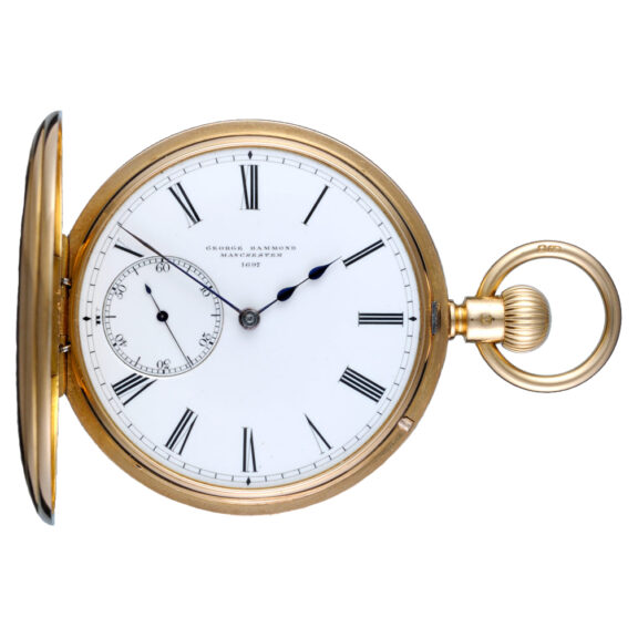 Gold English keyless reverse fusee lever Circa 1870 Gold English keyless reverse fusee lever Circa 1870