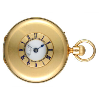 English lever by Nicole Nielsen in gold half hunter case Circa 1872