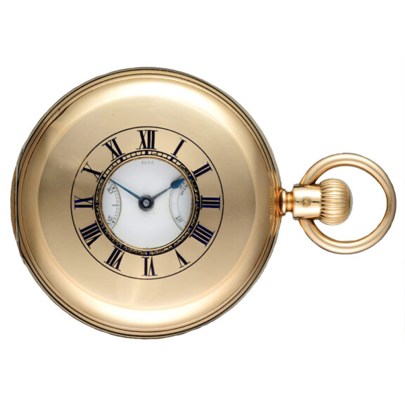 Gold fusee lever with power reserve indication Circa 1873