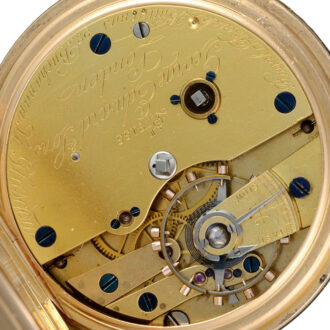 Gold fusee lever with power reserve indication Circa 1873