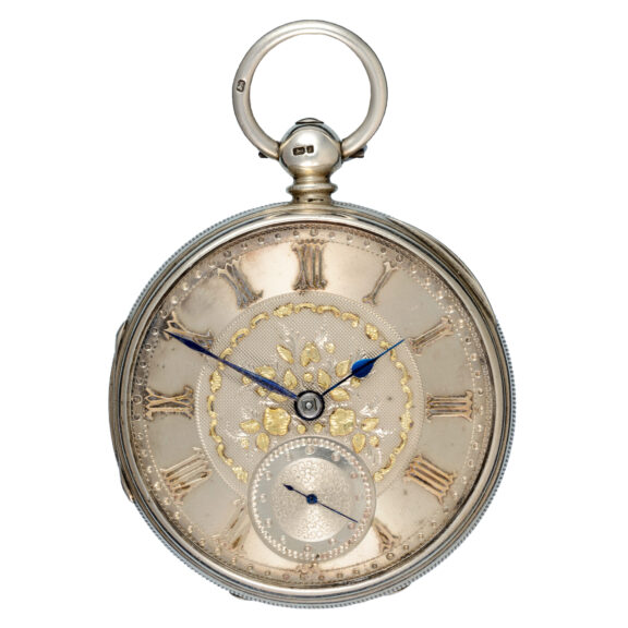 Silver English lever with silver and gold dial Circa 1874 Silver English lever with silver and gold dial Circa 1874