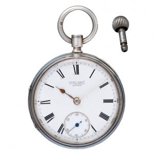 English fusee lever pocket watch with detachable key Circa 1877
