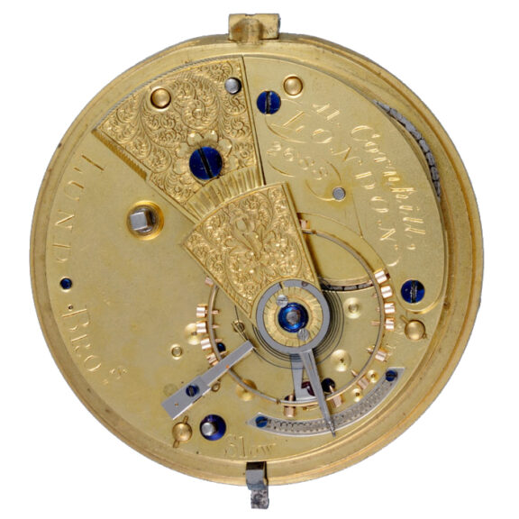 English fusee lever pocket watch with detachable key Circa 1877 English fusee lever pocket watch with detachable key Circa 1877