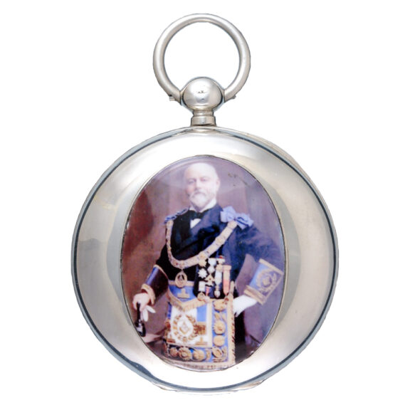 Silver American lever with enamel masonic miniature Circa 1881