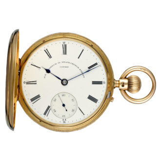 English lever pocket watch in a gold full hunter case Circa 1881