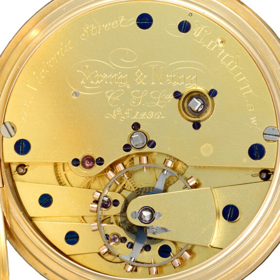 Gold English keyless reverse fusee by Victor Kullberg Circa 1881 Gold English keyless reverse fusee by Victor Kullberg Circa 1881