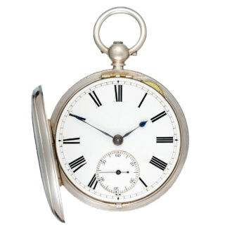 An silver English lever with Burdess patent winding Circa 1881