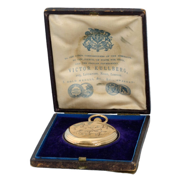 Gold freesprung keyless reverse fusee by Kullberg Circa 1882 Gold freesprung keyless reverse fusee by Kullberg Circa 1882